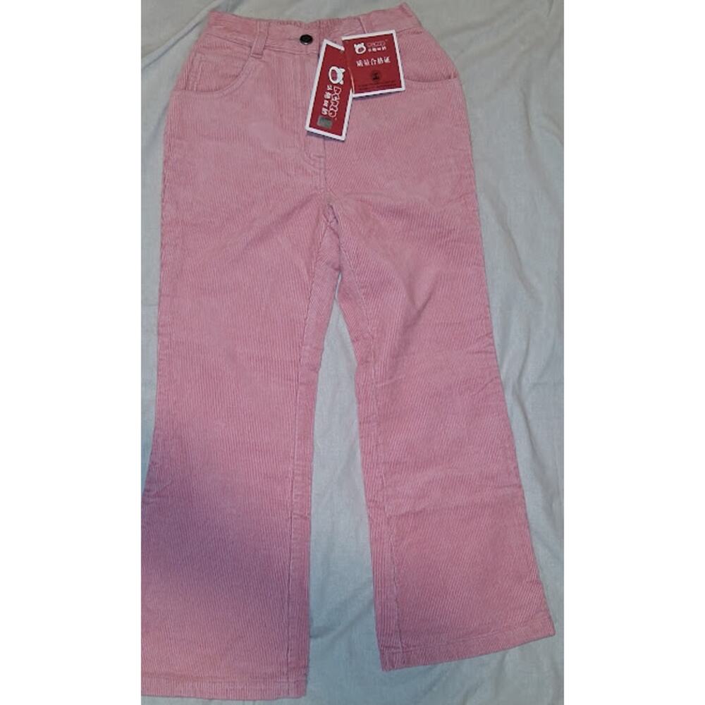 New Pepco Girls Pink Corduroy Pants Size 140/58 – 100% Cotton Elastic Waist–NWT